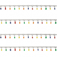 Appr&ecirc;ts en acier inox cha&icirc;ne maille jaseron clou Argent&eacute;-multicolore