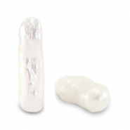 BQ Perles d'eau douce irr&eacute;guli&egrave;res haute lustre Blanc naturel