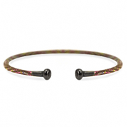 Bijoux C.U.S&reg; bracelet jonc Marron-argent&eacute; anthracite