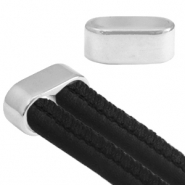 Embouts en m&eacute;tal DQ double &Oslash;10mm Argent&eacute; antique (sans nickel)