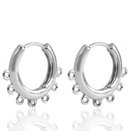 M&eacute;tal TQ laiton boucles d'oreilles cr&eacute;oles Argent&eacute;