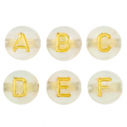 Perles lettres acryliques Doré transparent