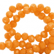 Perles &agrave; facettes 6x4mm disque Heishi Orange mandarine-pearl shine coating