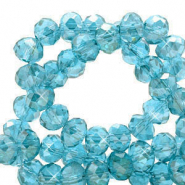 Perles &agrave; facettes 3x2mm disque Heishi Bleu lagon-pearl shine coating