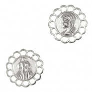 Breloques en m&eacute;tal DQ connecteur J&eacute;sus et Maria Argent&eacute; antique (sans nickel)