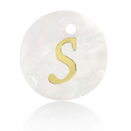 Pendentifs coquillage specials lettre S Doré-blanc (couleur naturelle)