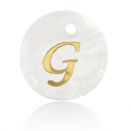 Pendentifs coquillage specials lettre G Doré-blanc (couleur naturelle)