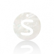 Pendentifs coquillage specials lettre S Blanc (couleur naturelle)