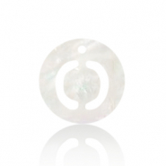 Pendentifs coquillage specials lettre O Blanc (couleur naturelle)