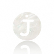 Pendentifs coquillage specials lettre J Blanc (couleur naturelle)