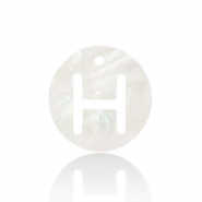 Pendentifs coquillage specials lettre H Blanc (couleur naturelle)