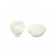 Perles coquillage coeur Blanc (couleur naturelle)