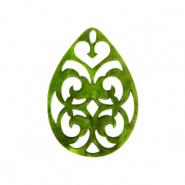 Pendentifs en résine goutte baroque 38x27mm Vert guacamole