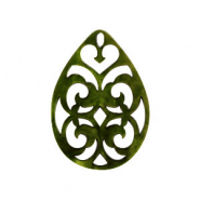 Pendentifs en résine goutte baroque Vert olive foncé