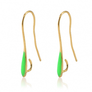 Appr&ecirc;ts en m&eacute;tal DQ boucles d'oreilles Dor&eacute;-vert n&eacute;on (sans nickel)