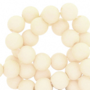 Perles acryliques 8 mm Blanc beige papyrus