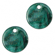 Pendentifs en r&eacute;sine paillet&eacute; 12mm Multicolore vert