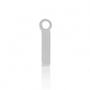Breloques en acier Inox alphabet lettre I Argent&eacute;