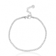 Bracelets en acier Inox Argent&eacute;-cristal