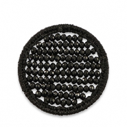 Pendentifs au crochet avec perles &agrave; facettes 35mm Noir