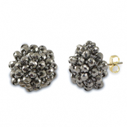 Boucles d&rsquo;oreilles facett&eacute;es avec anneau Argent&eacute;