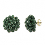 Boucles d&rsquo;oreilles facett&eacute;es avec anneau Vert fonc&eacute;