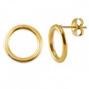 Appr&ecirc;ts en acier Inox boucles d'oreilles / puces d&rsquo;oreilles 14mm Dor&eacute;