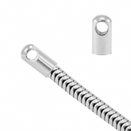 Appr&ecirc;ts en acier Inox embout pour cha&icirc;ne maille jaseron serpentine &Oslash;3.4mm Argent&eacute;