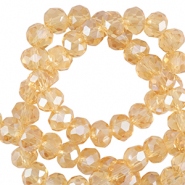 Perles &agrave; facettes 8x6mm disque Heishi Jaune souci-pearl shine coating