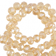 Perles &agrave; facettes 3x2mm disque Heishi Jaune souci-pearl shine coating