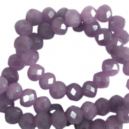Perles &agrave; facettes 4x3mm disque Heishi violet africain-pearl shine coating