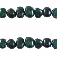 Perles d'eau douce nugget 4-5mm Bleu paon
