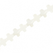 Perles coquillage croix Blanc