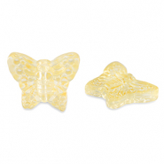 Perles en verre papillon Jaune