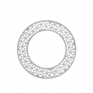 Breloques en acier Inox boh&egrave;mes 31mm Argent&eacute;