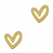 Breloques en acier Inox coeur Dor&eacute;