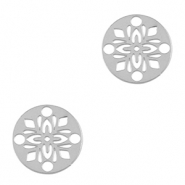 Breloques en acier Inox connecteur boh&egrave;mes 14mm Argent&eacute;