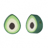 Perles en polym&egrave;re avocat Vert-blanc