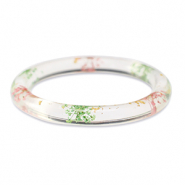 Bracelets tendance avec fleurs séchées Rose clair vert-doré