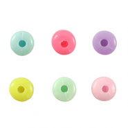 Perles aspect acrylique disque Multicolore pastel