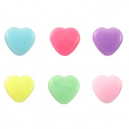 Perles aspect acrylique coeur Multicolore pastel