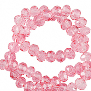 Perles &agrave; facettes 6x4mm disque Heishi Rose peonia