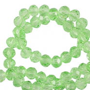 Perles &agrave; facettes 4x3mm disque Heishi Vert printemps