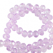 Perles &agrave; facettes 4x3mm disque Heishi Violet orchid&eacute;e clair