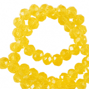 Perles &agrave; facettes 4x3mm disque Heishi Jaune freesia
