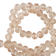 Perles &agrave; facettes 4x3mm disque Heishi Beige ambr&eacute;