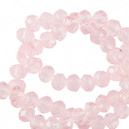 Perles &agrave; facettes 4x3mm disque Heishi Rose palais