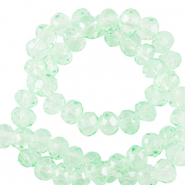 Perles &agrave; facettes 3x2mm disque Heishi Vert menthe doux