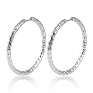 Boucles d'oreilles en acier Inox créoles 35mm Argenté