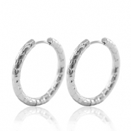 Boucles d'oreilles en acier Inox créoles 23mm Argenté